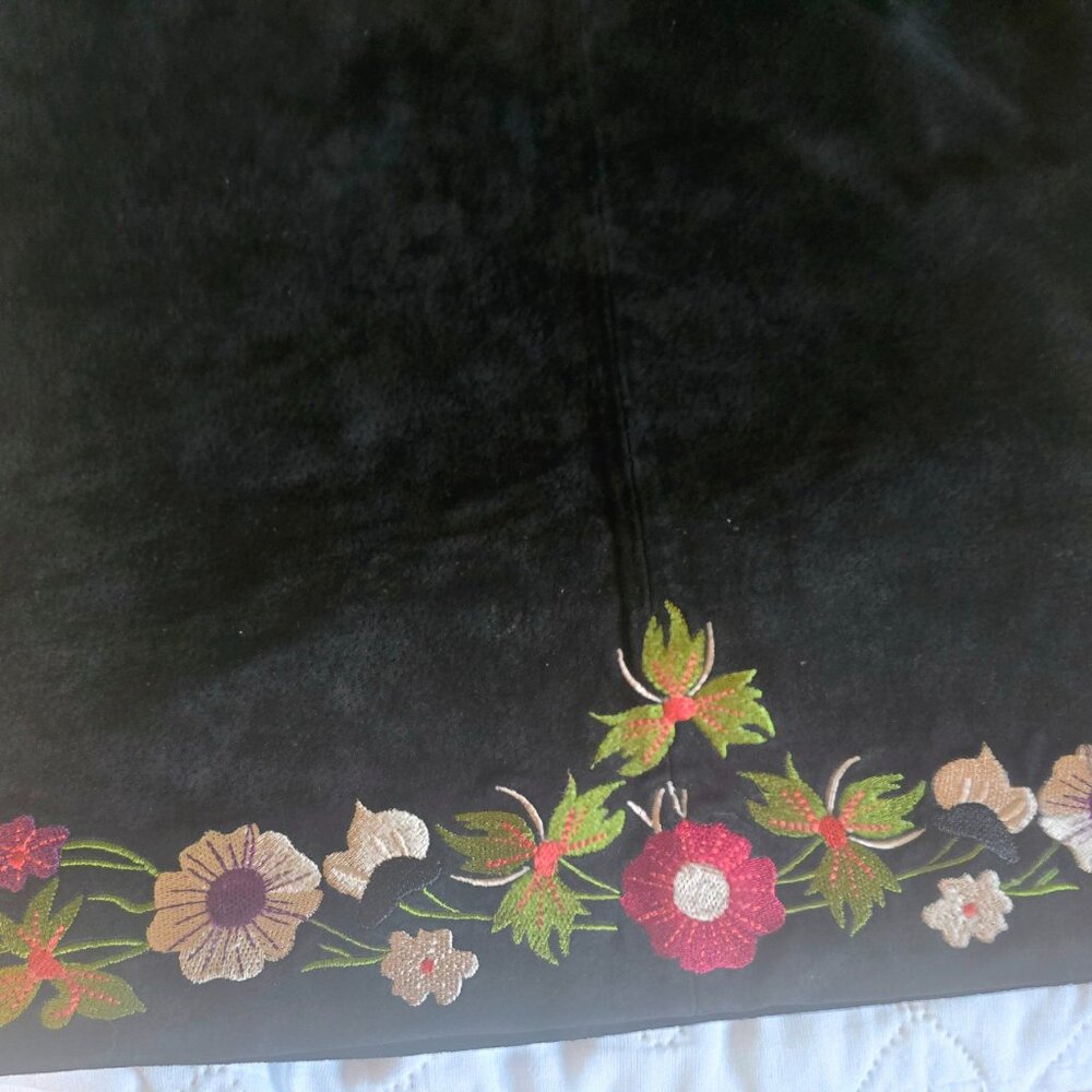 Newport News Vintage Black Suede Embroidered Pullover Size 12 90s Boho EUC - Picture 7 of 11